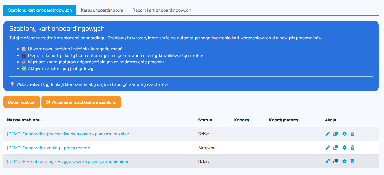 Nowy moduł: Karty Onboardingowe - usprawnij wdrażanie pracowników